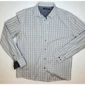 Mens Axist Shirt Size M Grey Plaid Long Sleeve Button Up